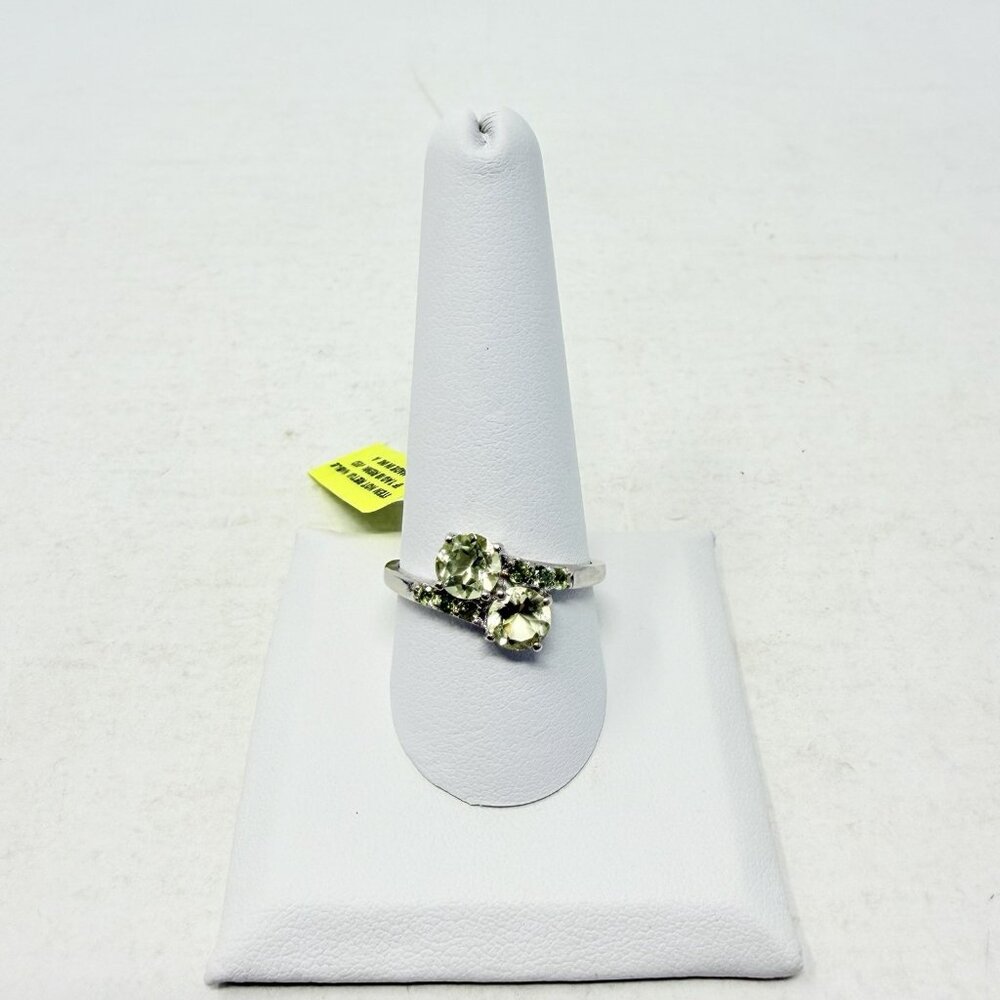 Shop LC Ouro Verde Quartz/Hebei Peridot Size 10 Bypass Ring Sterling Silver 5374